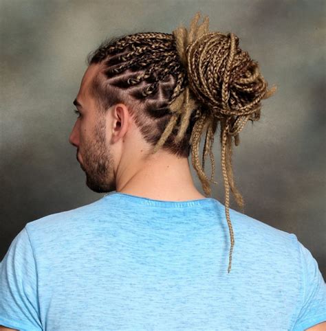 braided bun for men|braided bun men.